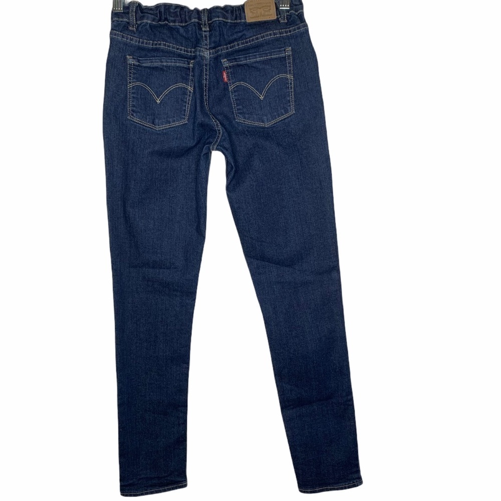 Levis 711 Dark Wash Jeans Youth Size 16 Skinny Fit Adjustable Comfort Waist - Picture 3 of 11